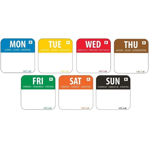 Vogue Removable Day Of The Week Labels 7 Days - S151