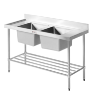 Simply Stainless Double Sink Bench 600 Series - SS06.1200.1