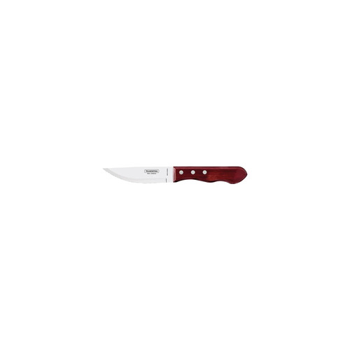 Tramontina TM21116075 Churrasco Steak Knife Jumbo Serrated Wide Blade Polywood Red Handle 127mm (Box of 12) - TM21116075