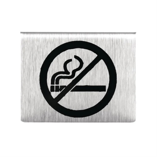 Olympia Stainless Steel No Smoking Table Sign - U044