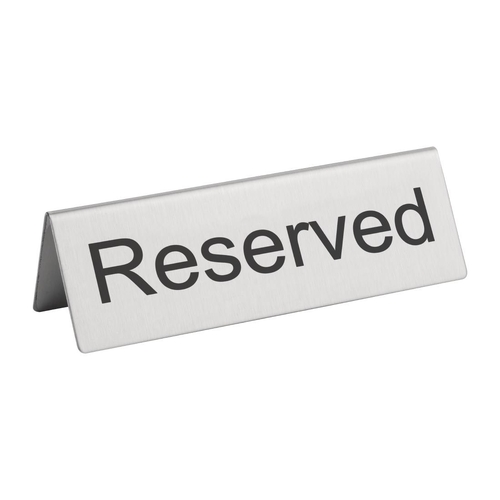 Olympia Stainless Steel Table Sign Reserved (Box of 10) - U051