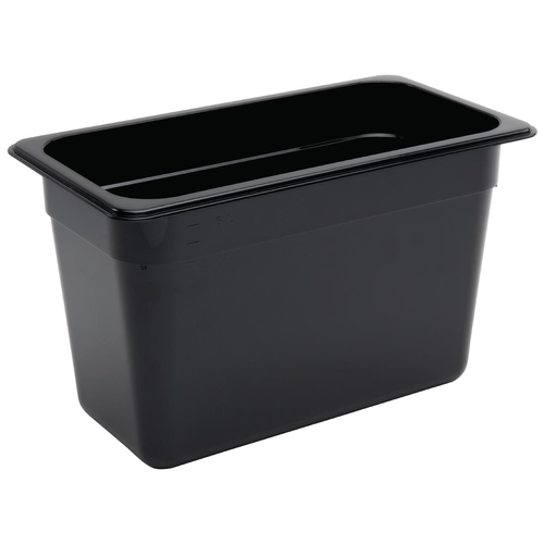 Vogue Black Polycarbonate 1/3 Gastronorm Tray 200mm - U465