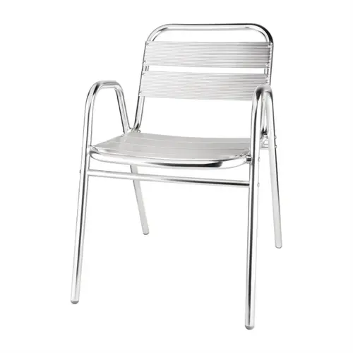 Bolero Aluminium Stacking Chairs Arched Arms (Pack of 4) - U501