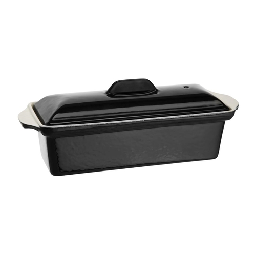 Vogue Black Cast Iron Pate Terrine Mould 90x310x100mm 1.3Ltr - U559