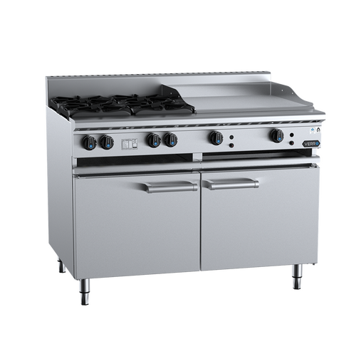 B+S Verro VBT-SB4-GRP6 Gas Combination Four Open Burners & 600mm Grill Plate - VBT-SB4-GRP6