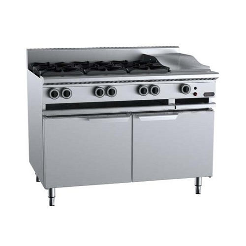 B+S Verro VBT-SB6-GRP3 Gas Combination Six Open Burners & 300mm Grill Plate - VBT-SB6-GRP3