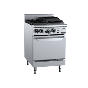 B+S Verro VOV-SB2-CBR3 - Gas Two Open Burners & 300mm Char Broiler with Oven - VOV-SB2-CBR3