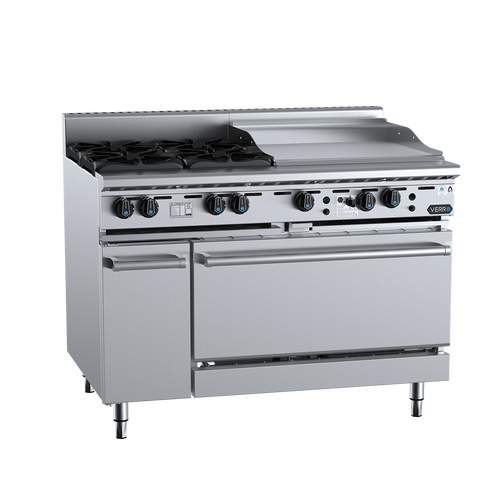 B+S Verro VOV-SB4-GRP6 Gas Four Open Burners & 600mm Grill Plate with Oven - VOV-SB4-GRP6