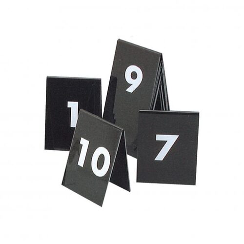 Table Numbers 51-60 50x55mm  (White on Black)