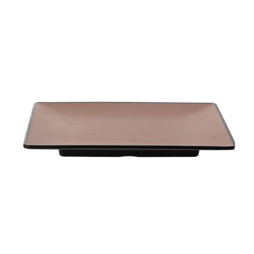 Coucou Melamine Square Plate 22 x 22cm - Brown & Black