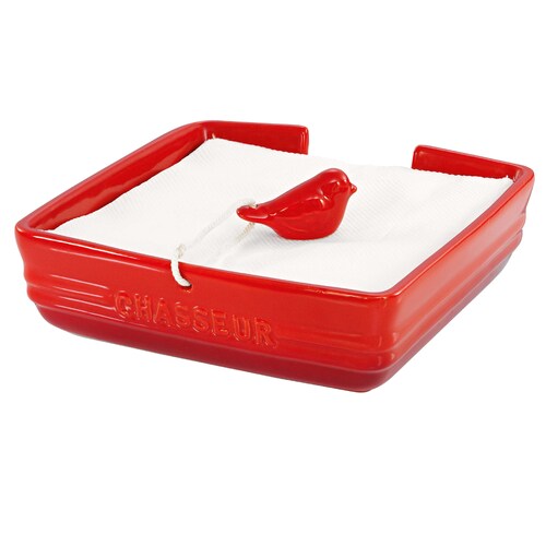 Chasseur La Cuisson Serviette Holder With Bird Weight Inferno Red