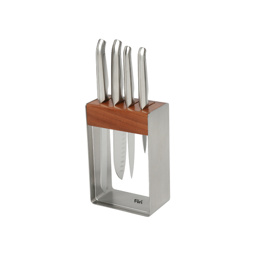 Furi Pro Clean and Store Stainless Steel Knife Block Set 5pc