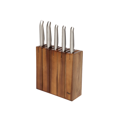 Furi Pro Acacia Wood Segmented Knife Block Set 6pc