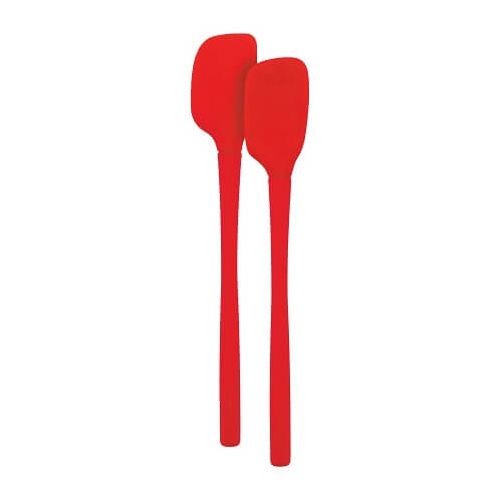 Tovolo Flex-Core All Silicone Set 2 Mini Spatula / Spoonula - Apple Red