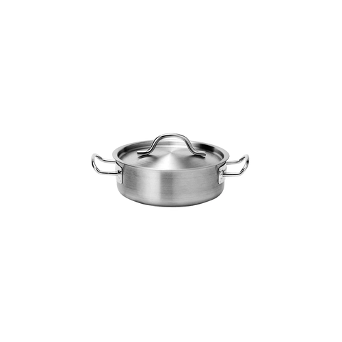 Force Low Casserole With Lid 180x65mm Stainless Steel Tri-Ply 1.6Lt