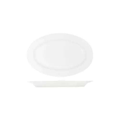 Tablekraft Core White Platter Oval Rim Shape 355x240x30mm (Box of 3)