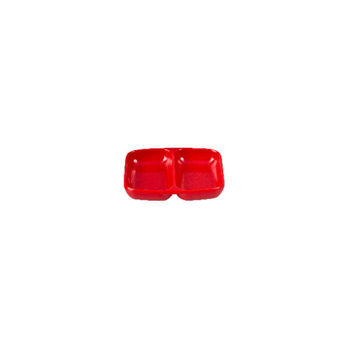 Ryner Melamine Divided Sauce Dish 85x70mm Red (Box of 24)