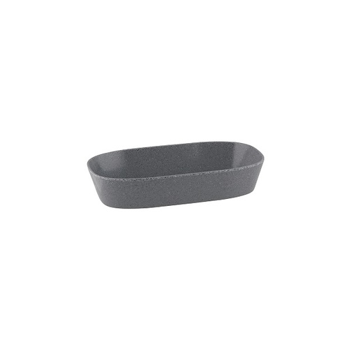 Ryner Melamine Rectangular Dish 1/3 Size, 65mm Deep - Stone Grey (Box of 3)