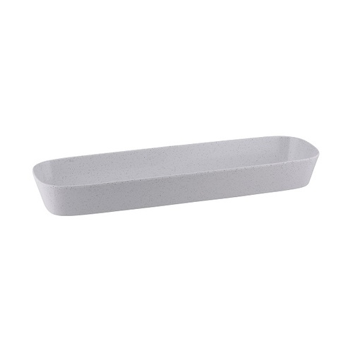 Ryner Melamine Rectangular Dish 2/4 Size, 65mm Deep - Stone White (Box of 3)