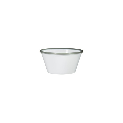 Ryner Melamine Evoke Round Bowl White With Grey Rim 125x65mm / 475ml - Box of 12