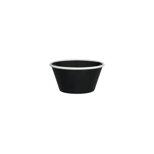 Ryner Melamine Evoke Round Bowl Black With White Rim 125x65mm / 475ml - Box of 12