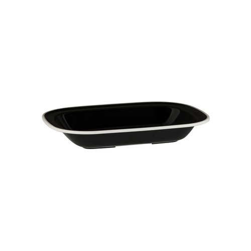 Ryner Melamine Evoke Rectangular Dish Black With White Rim 270x200x42mm / 900ml - Box of 12