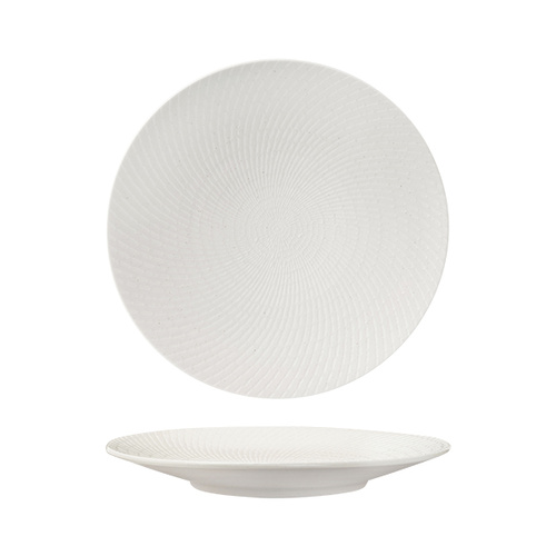 Luzerne Zen Round Coupe Plate White Swirl 275mm - Box of 4