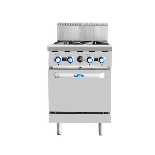Cookrite AT80G4B-O-NG - 4 Burner Gas Cooktop with Oven - Natural Gas