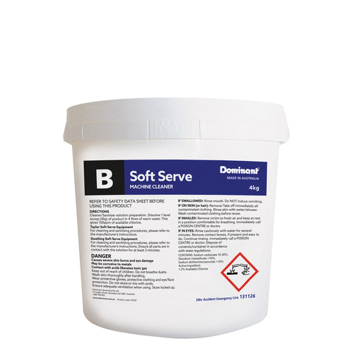 Dominant Soft Serve Machine Cleaner - 4kg Pail