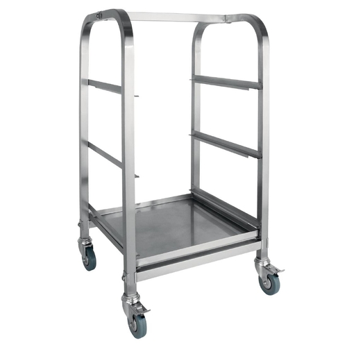 Vogue Glass Racking Trolley 3 Tiers for 350x430mm Baskets