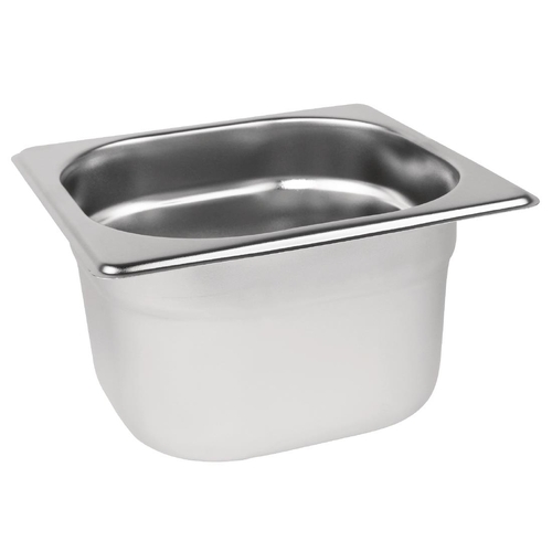 Vogue Stainless Steel 1/6 Gastronorm Tray 100mm 1.7Ltr