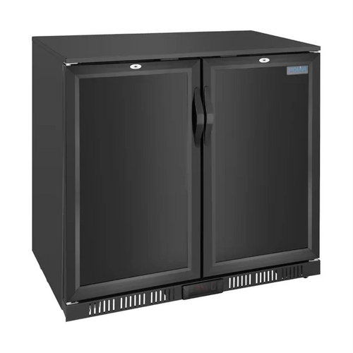 Polar GE998-A G-Series Back Bar Cooler with Double Solid Hinged Doors Black - 850mm