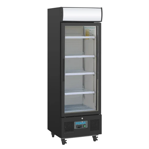 Polar GH426-A G-Series Upright Display Fridge Black - 218Ltr