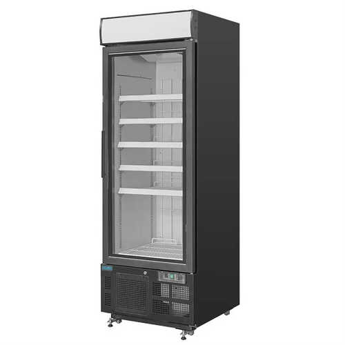 Polar GH428-A G-Series Upright Display Freezer Black - 412Ltr