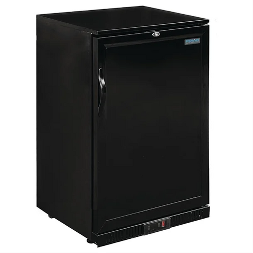 Polar GL015-A G-Series Back Bar Cooler with Single Solid Hinged Door Black - 900mm