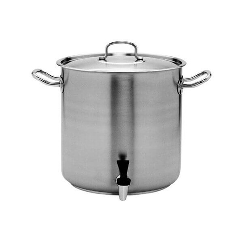 Pujadas Stockpot With Tap 400x400mm / 50.0Lt 18/10 Stainless Steel 