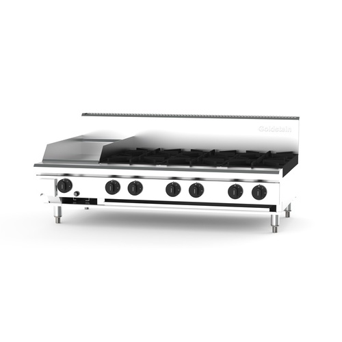 Goldstein PFB12G6-X - 6 Burner Gas Cooktop with 305mm Griddle