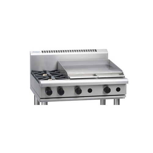 Waldorf RN8606G-B - 2 Burner Cooktop + 600mm Griddle Plate - Bench Model