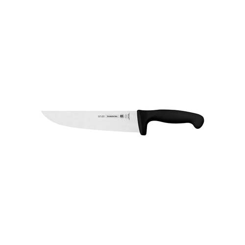 Tramontina Professional Butcher Knife Straight Back Black Handle - 200mm